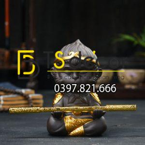 Đồ Gốm Trang Trí Tượng Đại Thánh Ngồi Thiền DTT01 - Ảnh 5