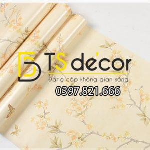 Giấy Dán Tường Hoa Đào Và Bướm 3D059 - Ảnh 3