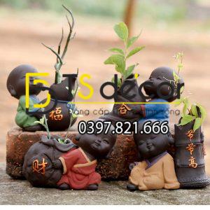Tượng Nhà Sư Nhỏ Dễ Thương DTT04 - Ảnh 2