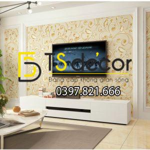 Giấy Dán Tường Lá Sen Móc Hoa 3D150 - Ảnh 3