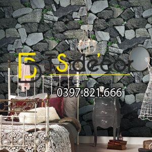Giấy Dán Tường Giả Tường Đá Cổ Cho Nhà Hàng Quán Xá 3D154 - Ảnh 4