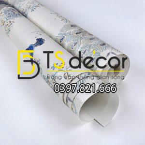 Giấy Dán Tường Họa Tiết Chim Công Xanh 3D265 - Ảnh 4