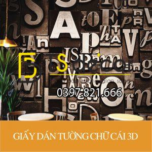 Giấy Dán Tường Chữ Cái Cho Nhà Hàng, Quán Bar, Hiệu Tóc 3D111 - Ảnh 7