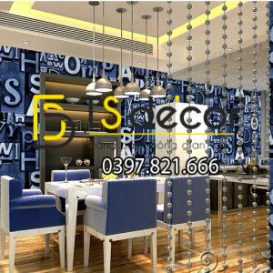 Giấy Dán Tường Chữ Cái Cho Nhà Hàng, Quán Bar, Hiệu Tóc 3D111 - Ảnh 3
