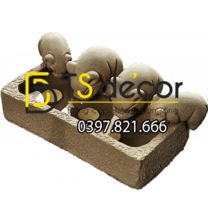 Đồ Trang Trí Đàn Lợn Con Ăn Cám Trong Máng Cute DTT02 - Ảnh 2