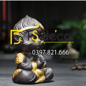 Đồ Gốm Trang Trí Tượng Đại Thánh Ngồi Thiền DTT01 - Ảnh 3
