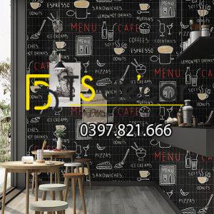 Giấy dán tường cafe trà sữa 3D319 - Ảnh 3