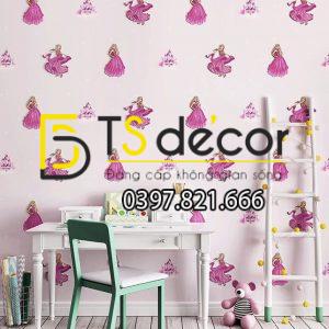 Giấy dán tường công chúa 3D322 phòng của bé - Ảnh 4