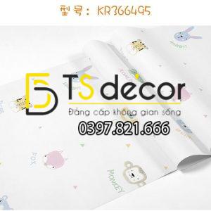 Giấy dán tường hoạt hình trẻ em 3D325 - Ảnh 2