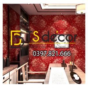 Giấy dán tường cá chép độc đáo cho quán ăn, quán trà 3D331 - Ảnh 2