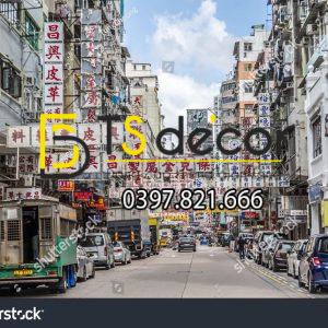 Tranh Dán Tường 3D Chủ Đề Đường phố Hong Kong "Hot Trend" 5DHK - Ảnh 32