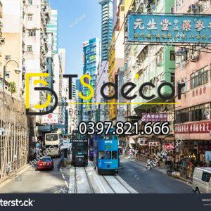 Tranh Dán Tường 3D Chủ Đề Đường phố Hong Kong "Hot Trend" 5DHK - Ảnh 22