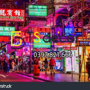 Tranh Dán Tường 3D Chủ Đề Đường phố Hong Kong "Hot Trend" 5DHK - Ảnh 3