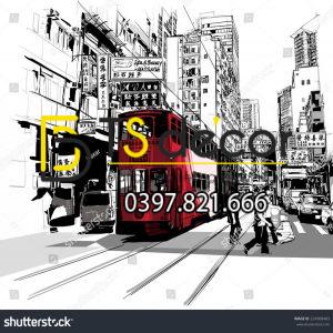 Tranh Dán Tường 3D Chủ Đề Đường phố Hong Kong "Hot Trend" 5DHK - Ảnh 17