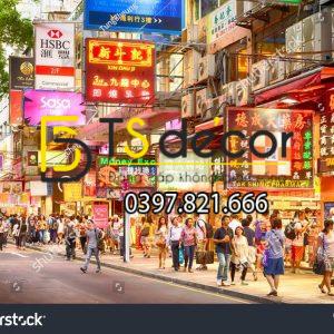 Tranh Dán Tường 3D Chủ Đề Đường phố Hong Kong "Hot Trend" 5DHK - Ảnh 20
