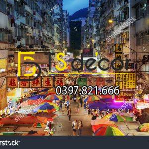 Tranh Dán Tường 3D Chủ Đề Đường phố Hong Kong "Hot Trend" 5DHK - Ảnh 21