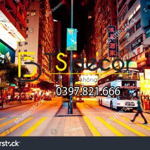 Tranh Dán Tường 3D Chủ Đề Đường phố Hong Kong "Hot Trend" 5DHK - Ảnh 26