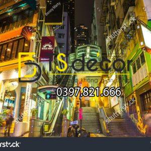 Tranh Dán Tường 3D Chủ Đề Đường phố Hong Kong "Hot Trend" 5DHK - Ảnh 28