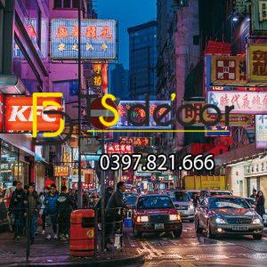 Tranh Dán Tường 3D Chủ Đề Đường phố Hong Kong "Hot Trend" 5DHK - Ảnh 4