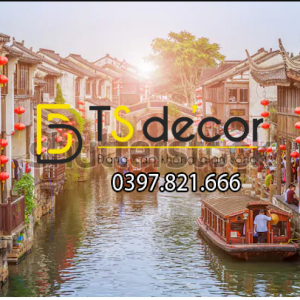 Tranh Dán Tường 3D Chủ Đề Phố Cổ Hong Kong 5DHK1 - Ảnh 7