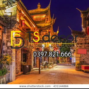 Tranh Dán Tường 3D Chủ Đề Phố Cổ Hong Kong 5DHK1 - Ảnh 2