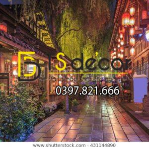 Tranh Dán Tường 3D Chủ Đề Phố Cổ Hong Kong 5DHK1 - Ảnh 10