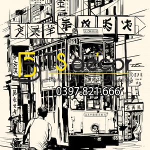 Tranh Dán Tường 3D Chủ Đề Đường phố Hong Kong "Hot Trend" 5DHK - Ảnh 33