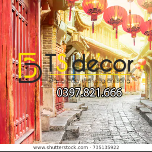 Tranh Dán Tường 3D Chủ Đề Phố Cổ Hong Kong 5DHK1 - Ảnh 14