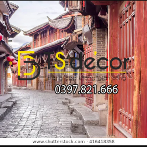 Tranh Dán Tường 3D Chủ Đề Phố Cổ Hong Kong 5DHK1 - Ảnh 24