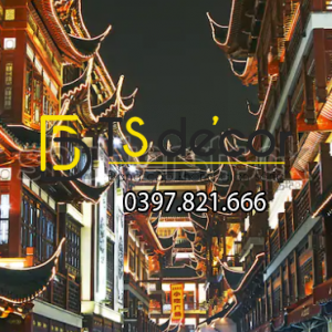 Tranh Dán Tường 3D Chủ Đề Phố Cổ Hong Kong 5DHK1 - Ảnh 38