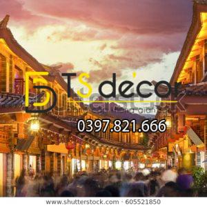 Tranh Dán Tường 3D Chủ Đề Phố Cổ Hong Kong 5DHK1 - Ảnh 43