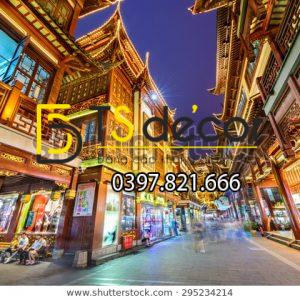Tranh Dán Tường 3D Chủ Đề Phố Cổ Hong Kong 5DHK1 - Ảnh 53
