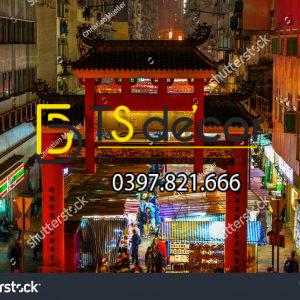 Tranh Dán Tường 3D Chủ Đề Phố Cổ Hong Kong 5DHK1 - Ảnh 57