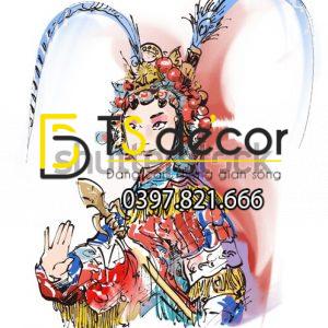 Tranh dán tường 3D Tuồng Trèo Cải Lương HongKong Trung Quốc HKCL01 - Ảnh 4