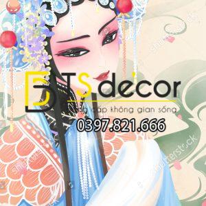 Tranh dán tường 3D Tuồng Trèo Cải Lương HongKong Trung Quốc HKCL01 - Ảnh 3