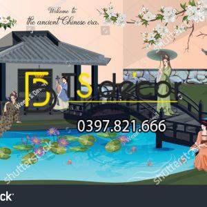 Tranh Dán Tường 3D Chủ Đề Chân Dung Cô Gái Hong Kong HKHH01 - Ảnh 5