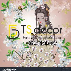 Tranh Dán Tường 3D Chủ Đề Chân Dung Cô Gái Hong Kong HKHH01 - Ảnh 2