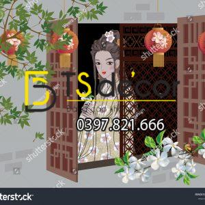 Tranh Dán Tường 3D Chủ Đề Chân Dung Cô Gái Hong Kong HKHH02 - Ảnh 3