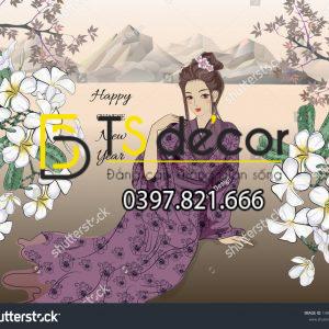 Tranh Dán Tường 3D Chủ Đề Chân Dung Cô Gái Hong Kong HKHH02 - Ảnh 7