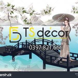 Tranh Dán Tường 3D Chủ Đề Chân Dung Cô Gái Hong Kong HKHH03 - Ảnh 2