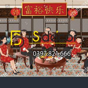 Tranh Dán Tường 3D Chủ Đề Chân Dung Cô Gái Hong Kong HKHH03 - Ảnh 5