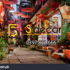 Tranh dán tường 3D Phượng Hoàng Cổ Trấn HKPHCT1 - Ảnh 5