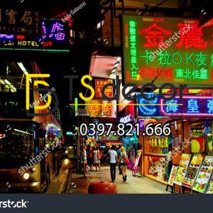 Tranh dán tường 3D đường phố Hong Kong Hot Trend HKĐP03 - Ảnh 4