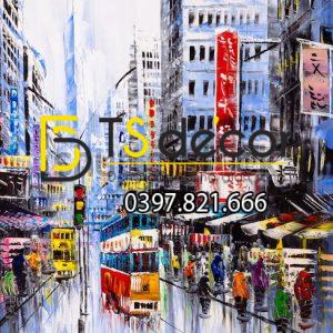 Tranh dán tường 3D đường phố Hong Kong Hot Trend HKĐP11 - Ảnh 5