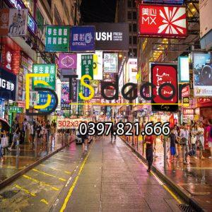 Tranh dán tường 3D đường phố Hong Kong Hot Trend HKĐP13 - Ảnh 4