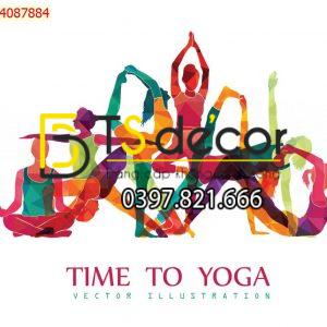 Tranh Dán Tường 3D Phòng Tập Yoga Hot Nhất 2021 - Ảnh 32
