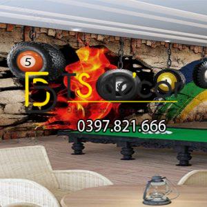 Tranh dán tường 3D Quán Bida, Club Bi-a, Billiard Pub đẹp và cá tính BI-A01 - Ảnh 3
