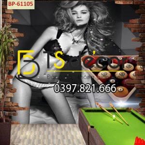 Tranh dán tường 3D Quán Bida, Club Bi-a, Billiard Pub đẹp và cá tính BI-A01 - Ảnh 2