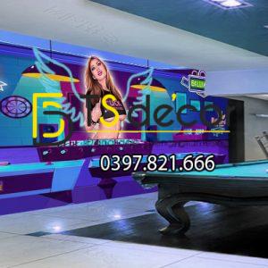 Tranh dán tường 3D Quán Bida, Club Bi-a, Billiard Pub đẹp và cá tính BI-A01 - Ảnh 6