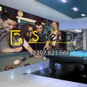 Tranh dán tường 3D Quán Bida, Club Bi-a, Billiard Pub đẹp và cá tính BI-A03 - Ảnh 5